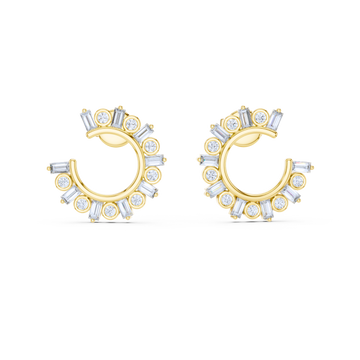 Baguette & Round Diamond Hoop Earrings