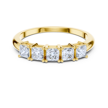 Princess-Cut Five-Stone Diamond Band