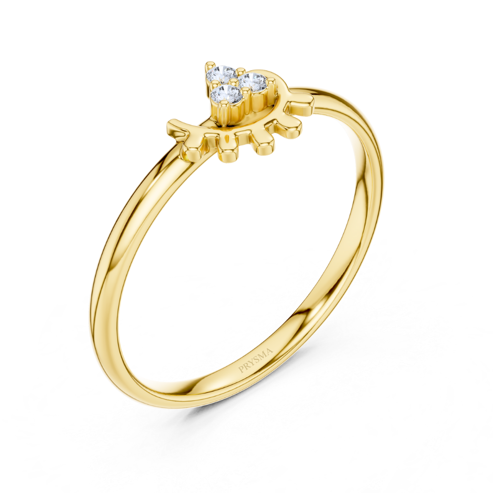 Eyelash Charm Diamond Ring