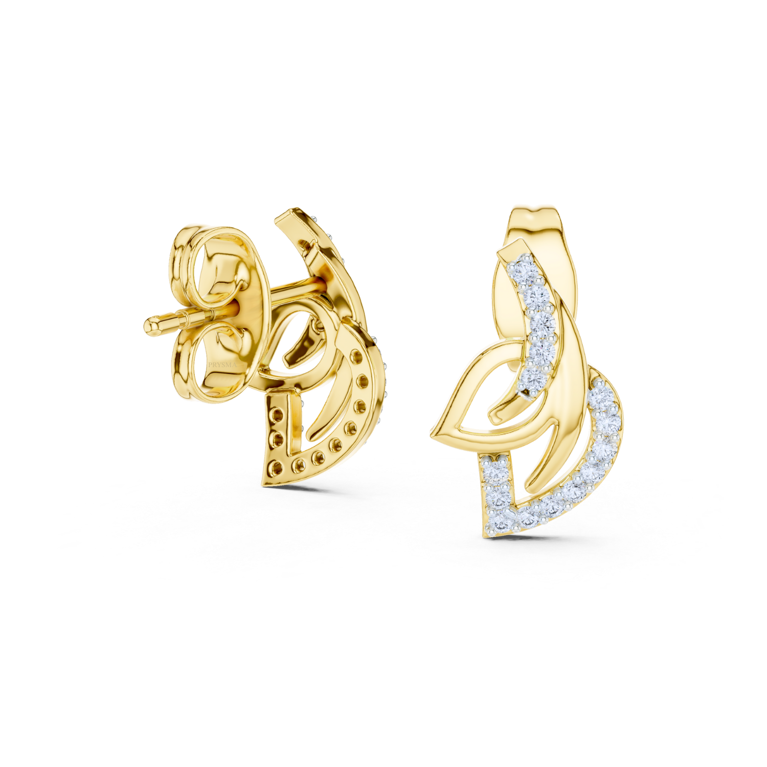 Enchanted Leaf Diamond Hoop Earrings