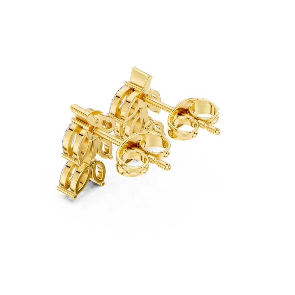 Crystal Vine Leaf Stud Earrings