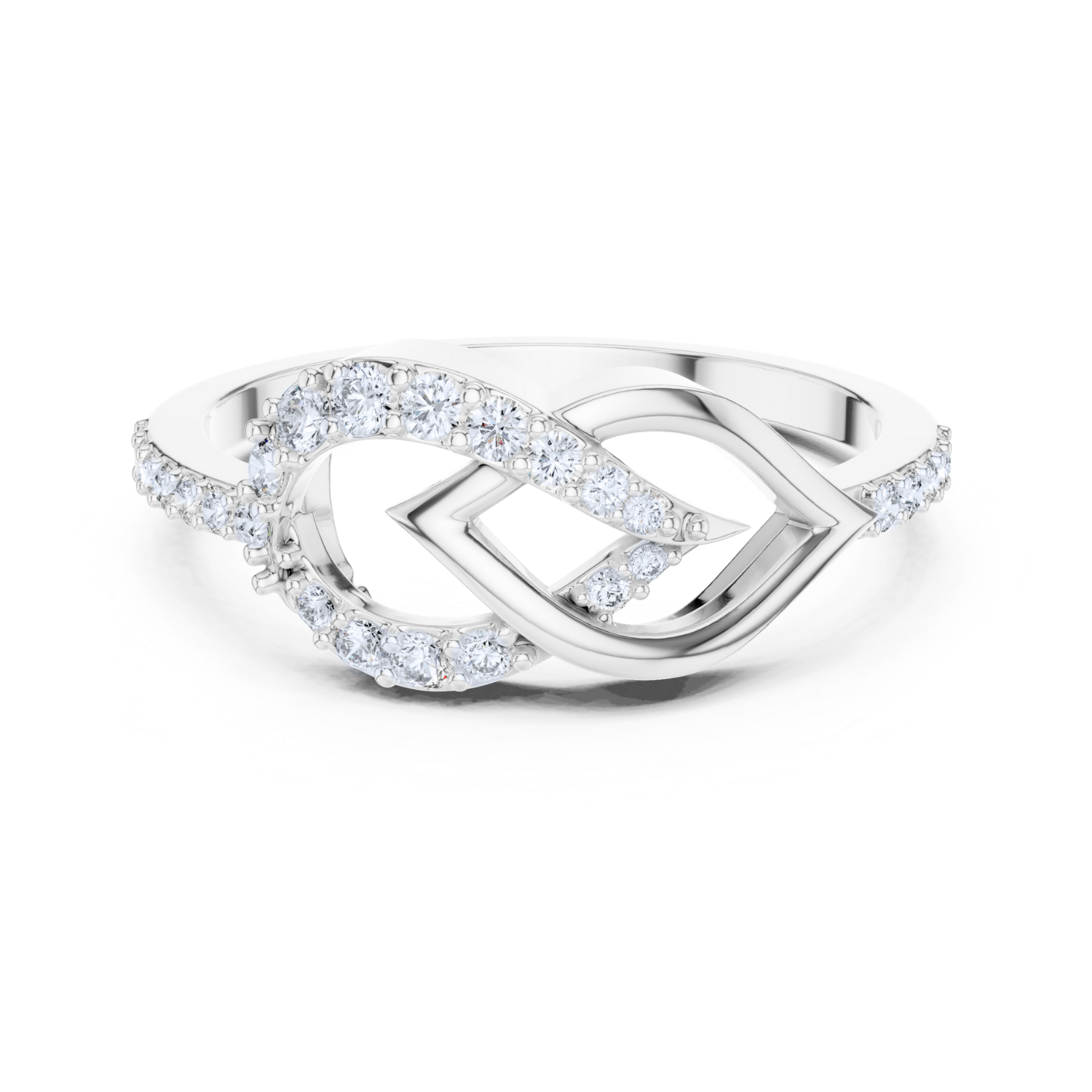 Diamond Infinity Knot Ring