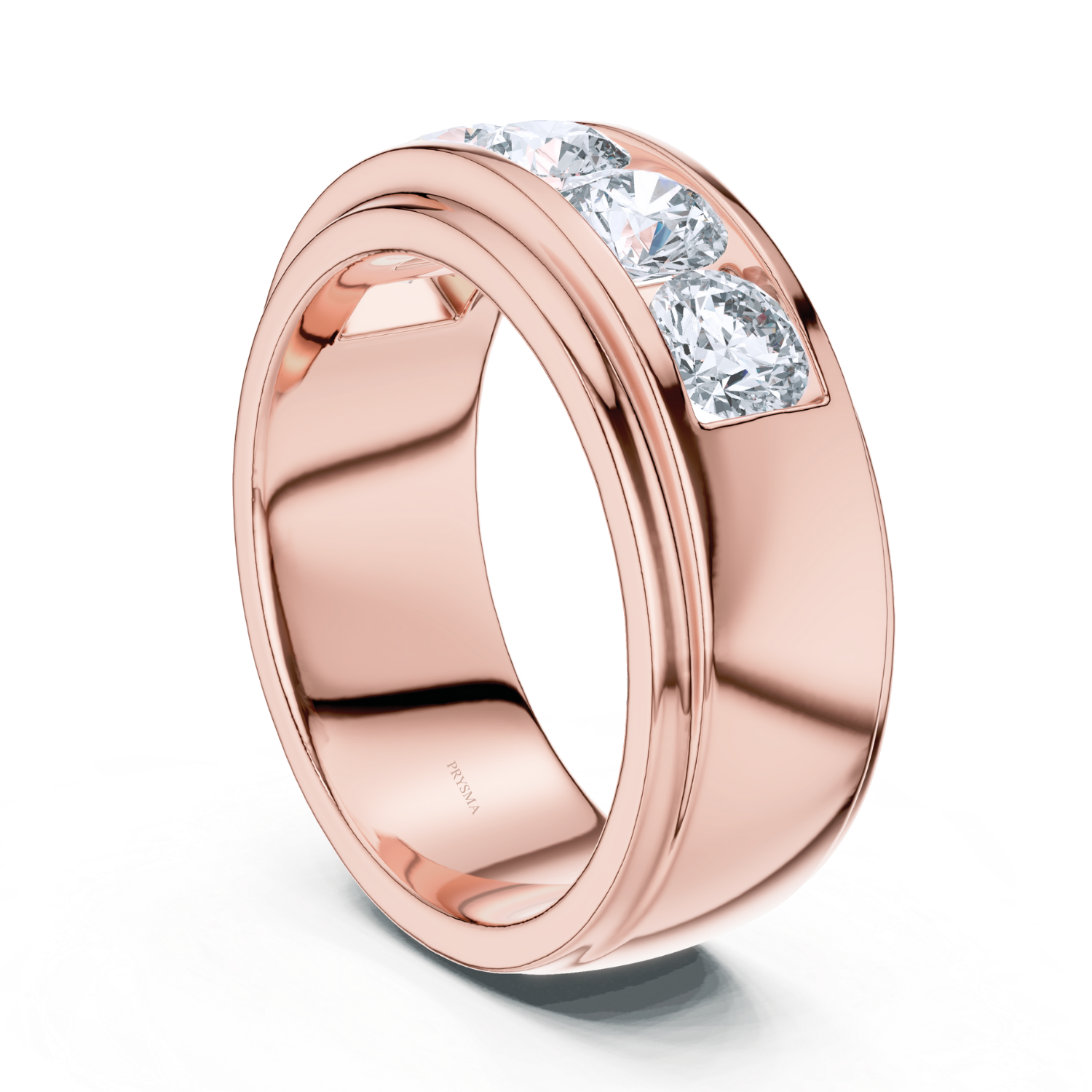 Bold Channel-Set Round Diamond Band