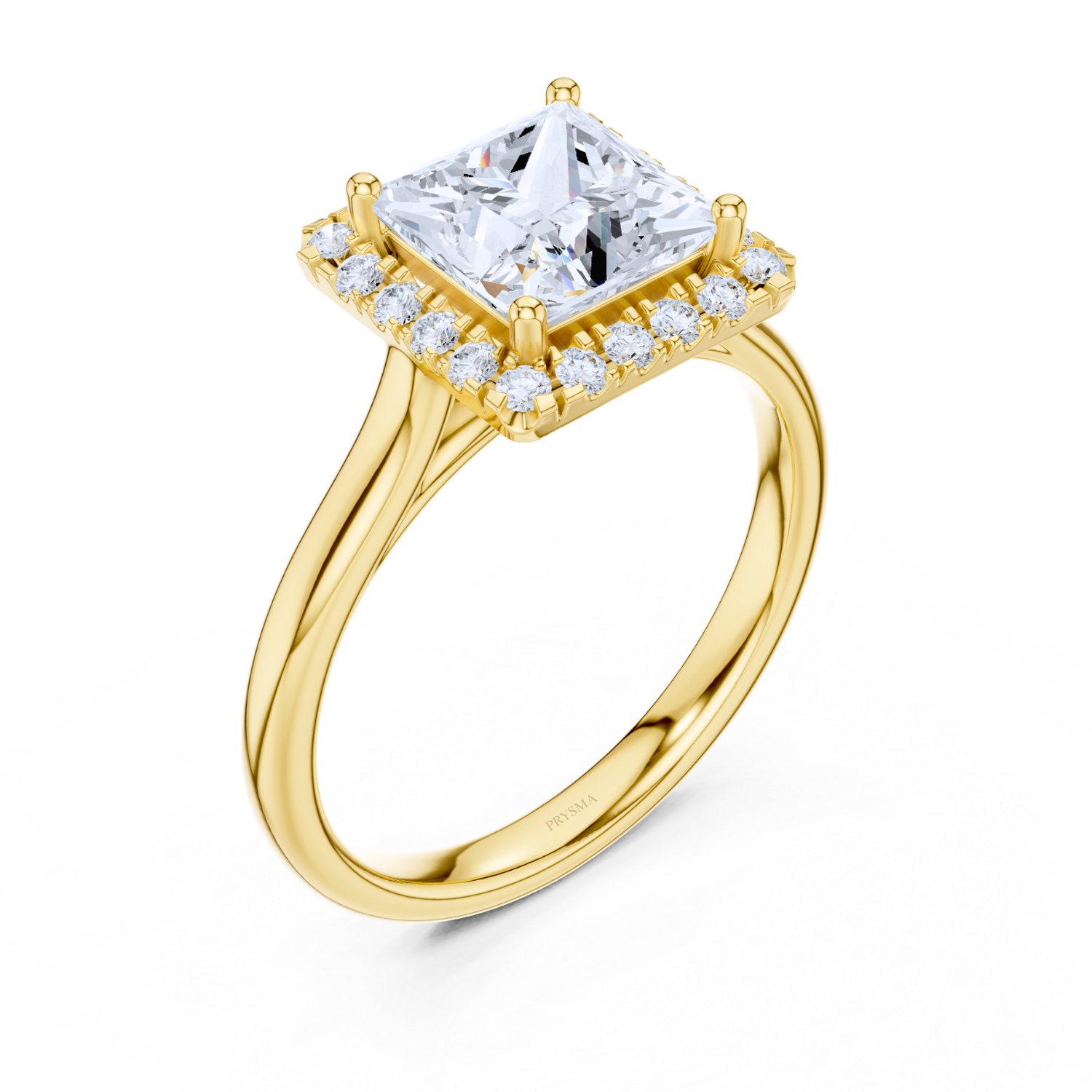 Princess Cut Halo Ring