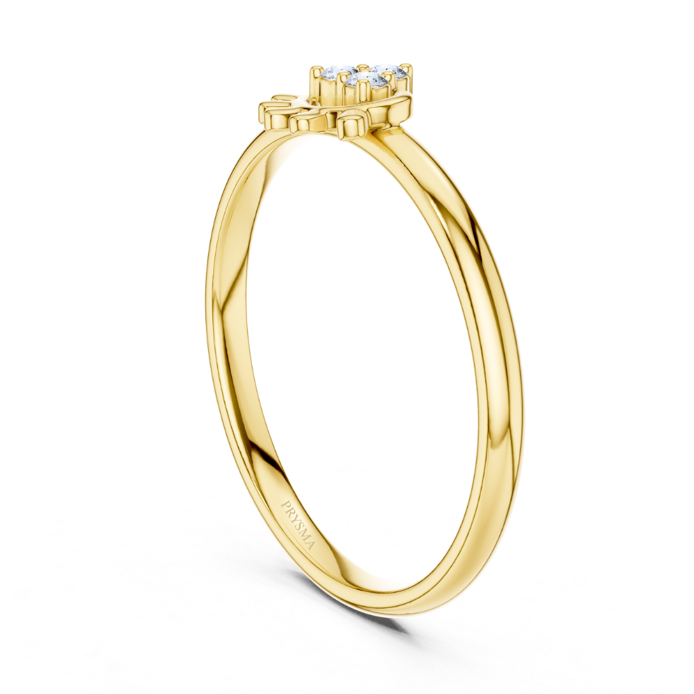 Eyelash Charm Diamond Ring