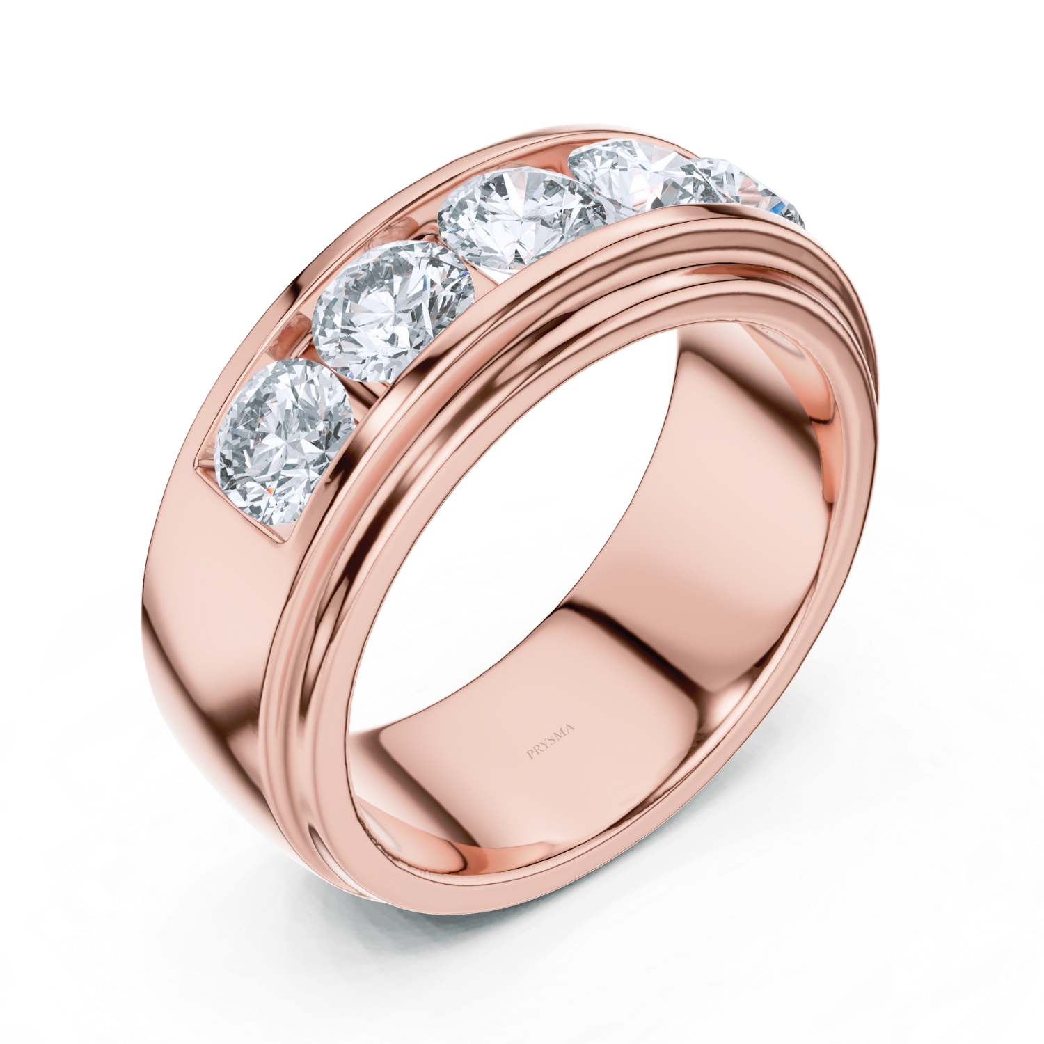 Bold Channel-Set Round Diamond Band