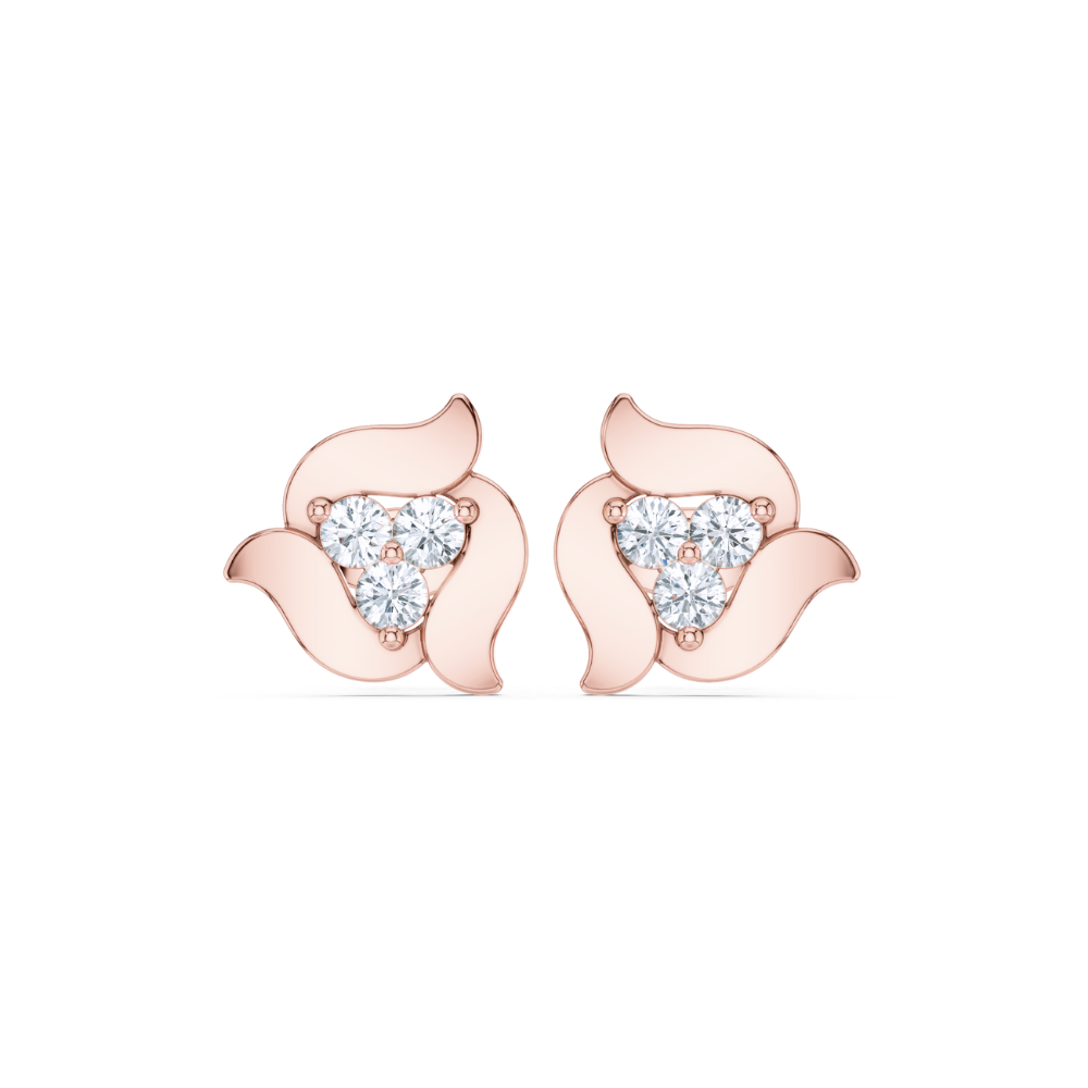 Petal Flame Trio Diamond Studs