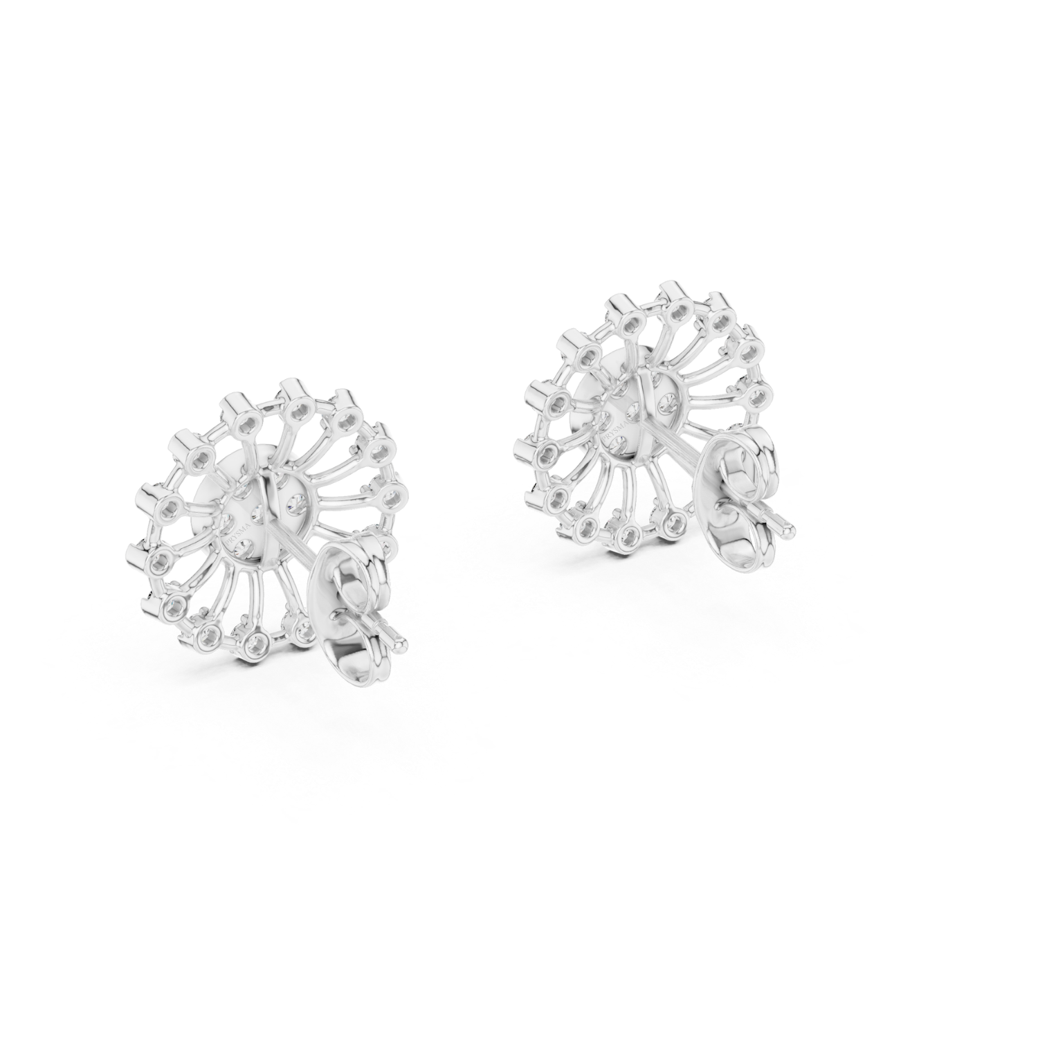 Radiant Sunburst Diamond Stud Earrings