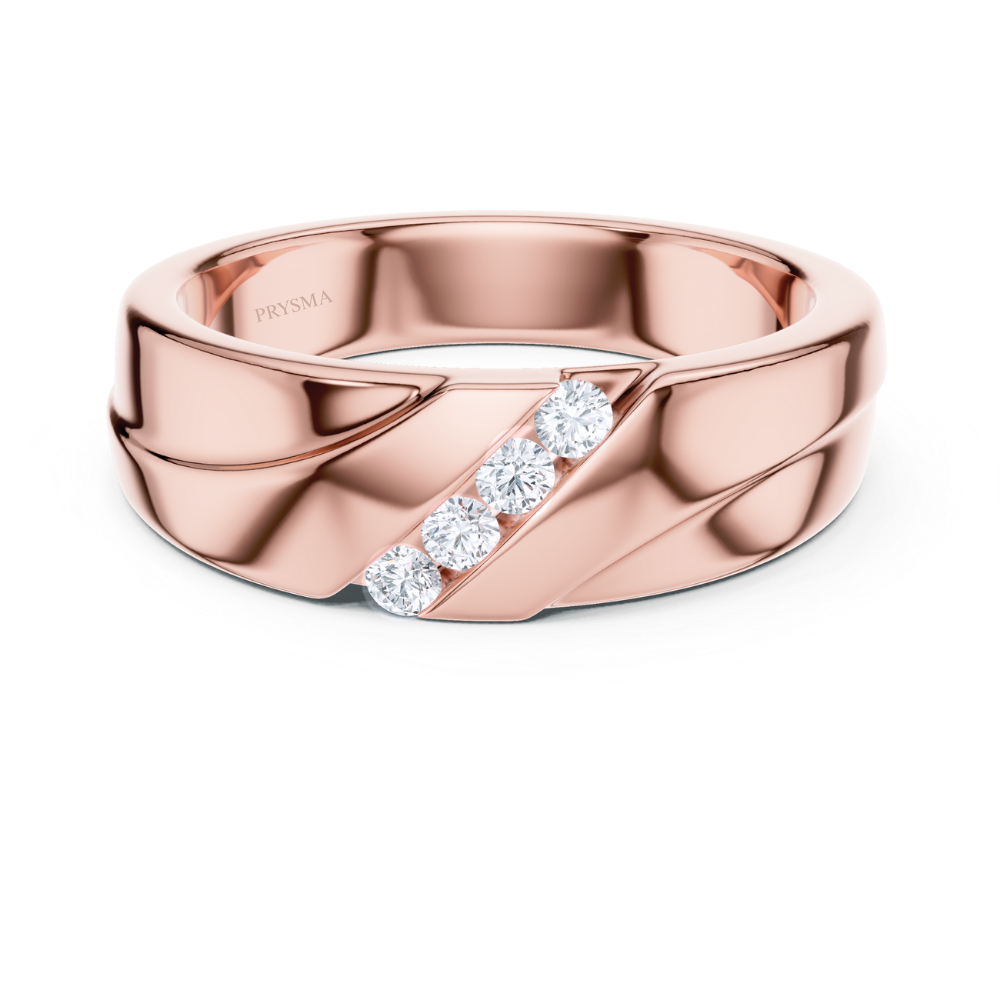 Solara Diagonal Diamond Channel Ring
