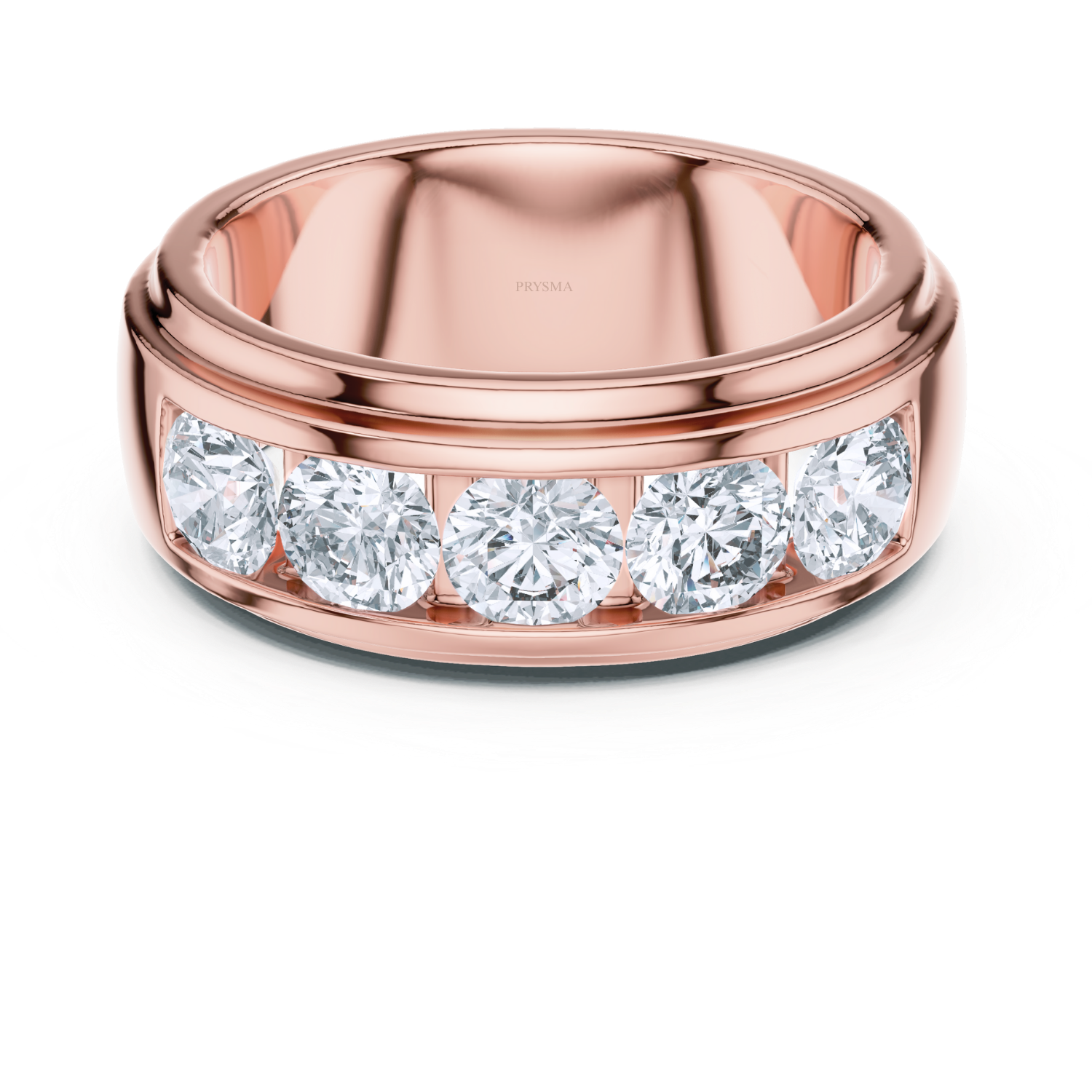 Bold Channel-Set Round Diamond Band