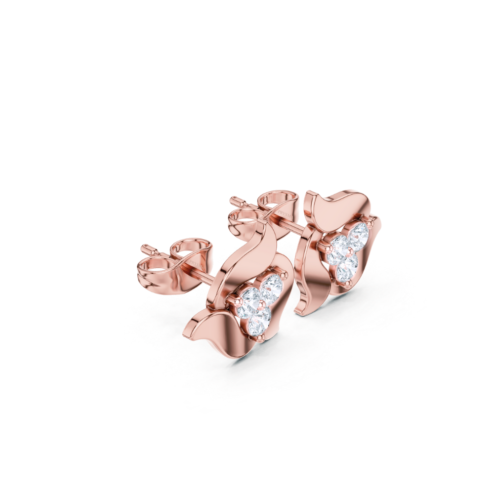 Petal Flame Trio Diamond Studs