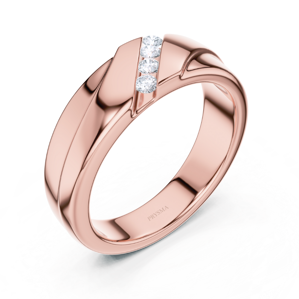 Solara Diagonal Diamond Channel Ring