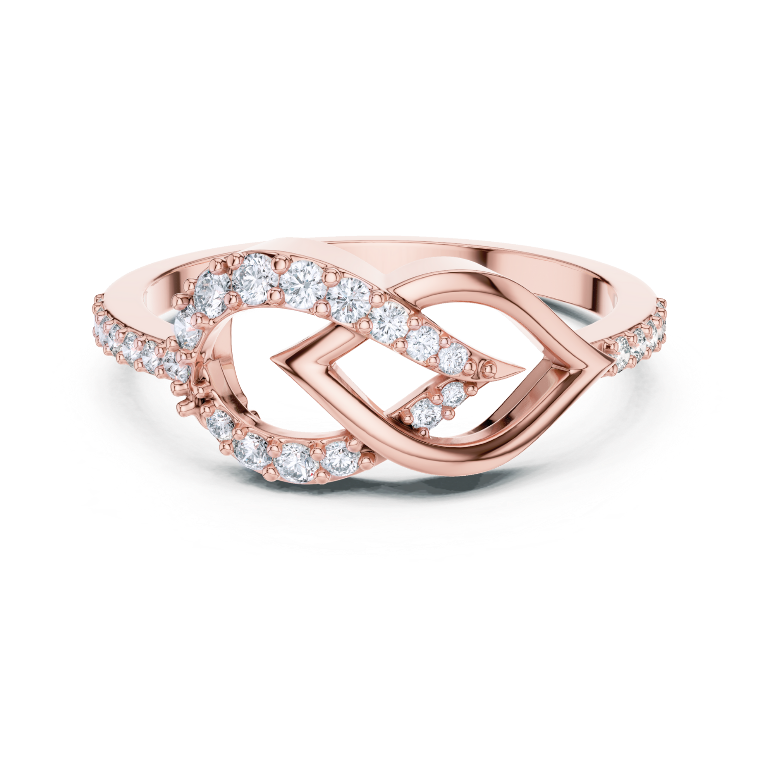 Diamond Infinity Knot Ring