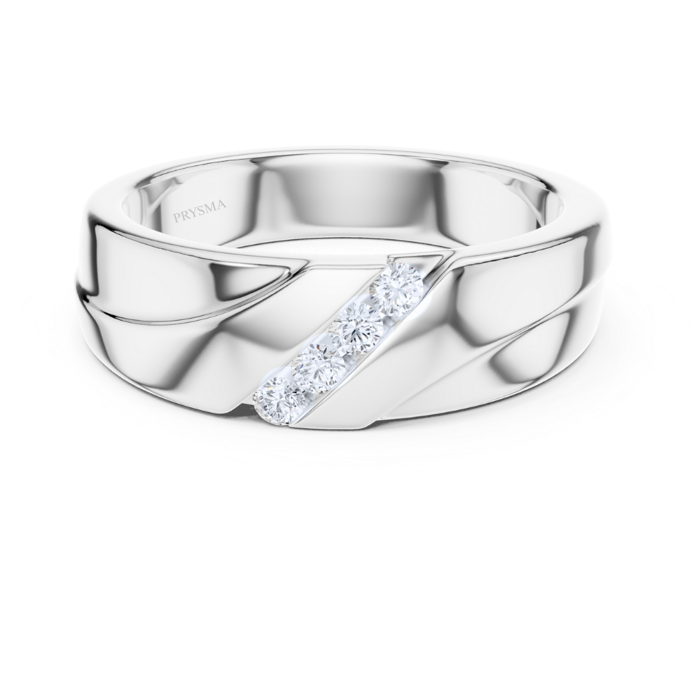 Solara Diagonal Diamond Channel Ring