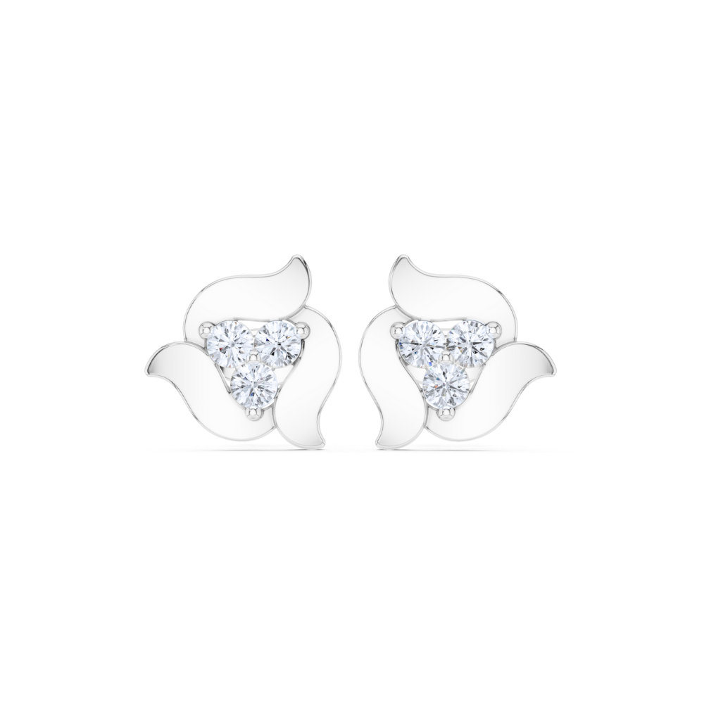Petal Flame Trio Diamond Studs