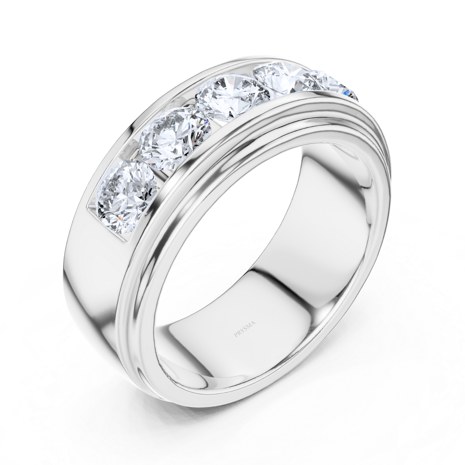 Bold Channel-Set Round Diamond Band