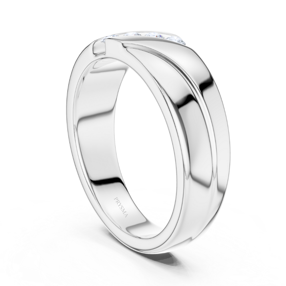 Solara Diagonal Diamond Channel Ring