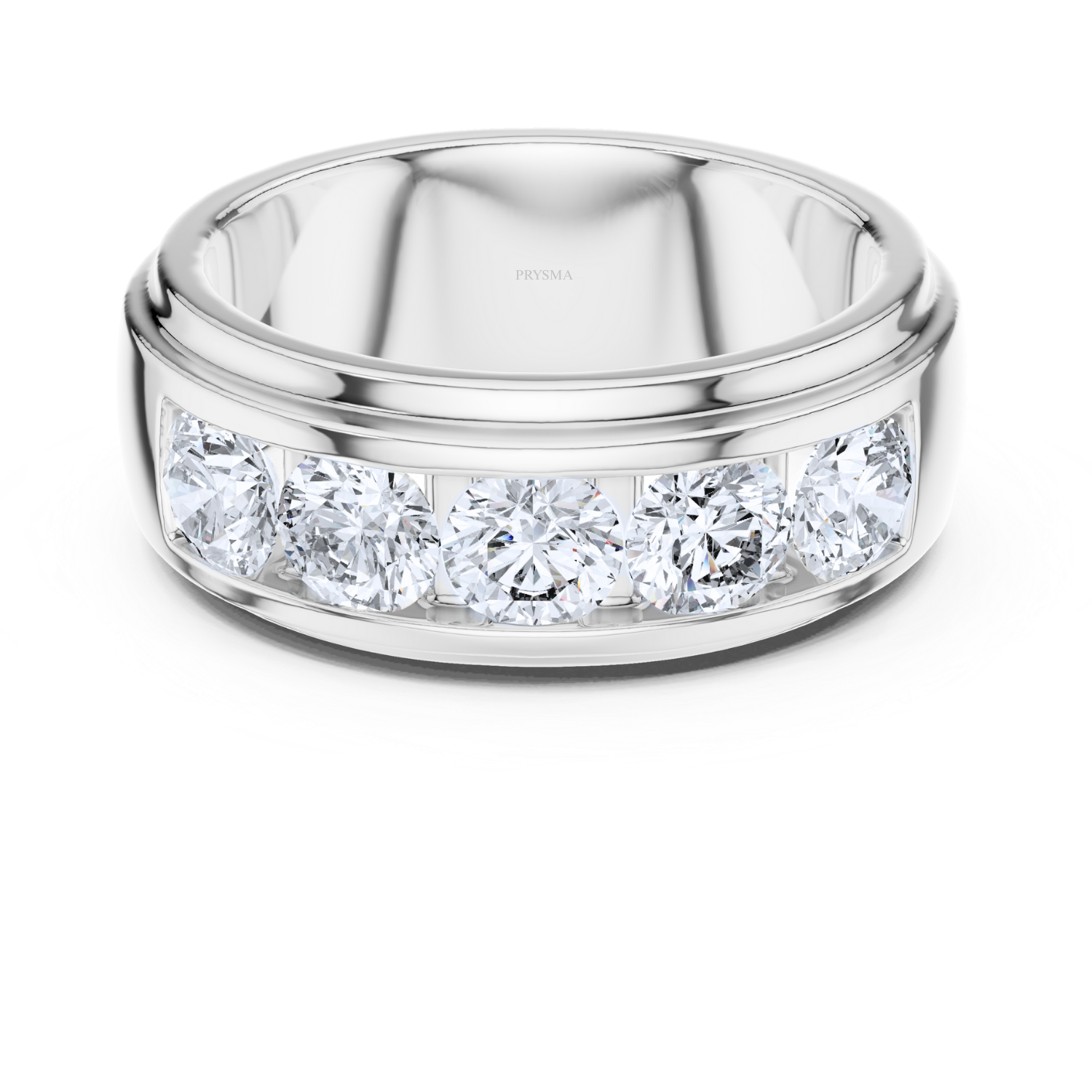 Bold Channel-Set Round Diamond Band