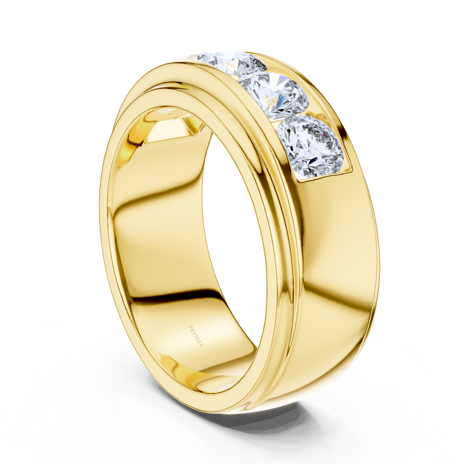 Bold Channel-Set Round Diamond Band