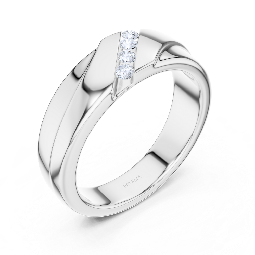 Solara Diagonal Diamond Channel Ring