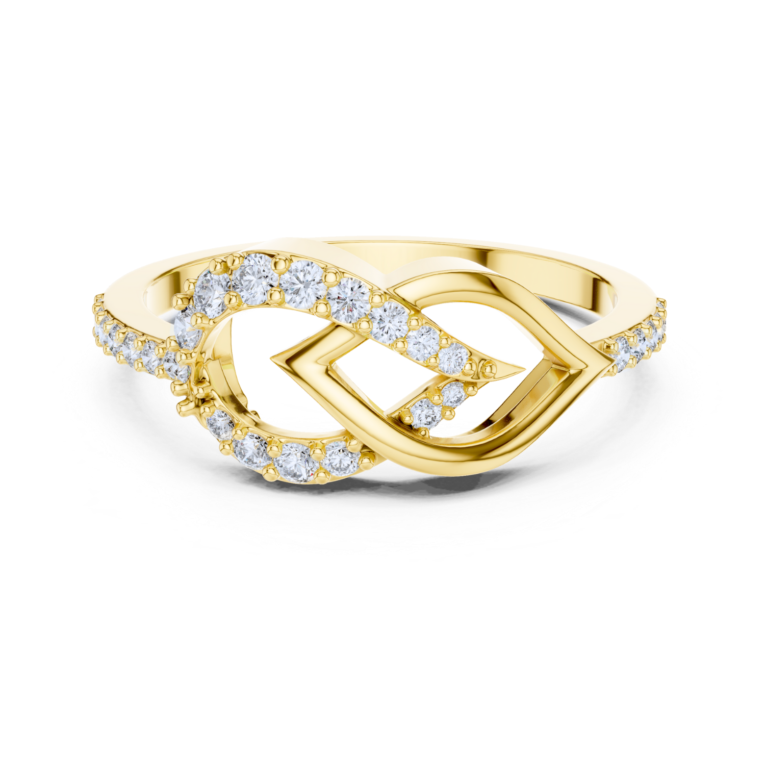 Diamond Infinity Knot Ring
