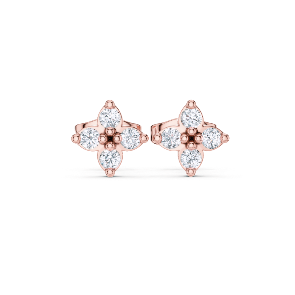 Petal Bloom Diamond Stud Earrings