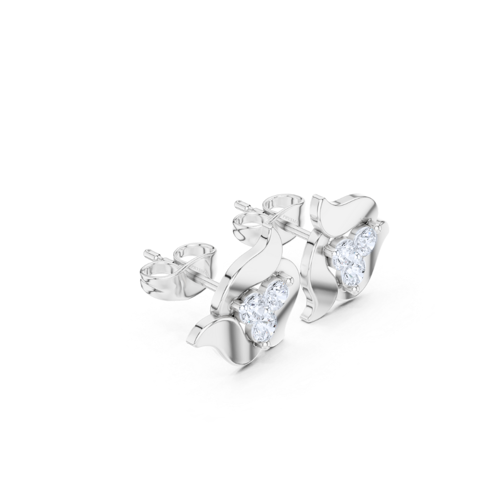 Petal Flame Trio Diamond Studs