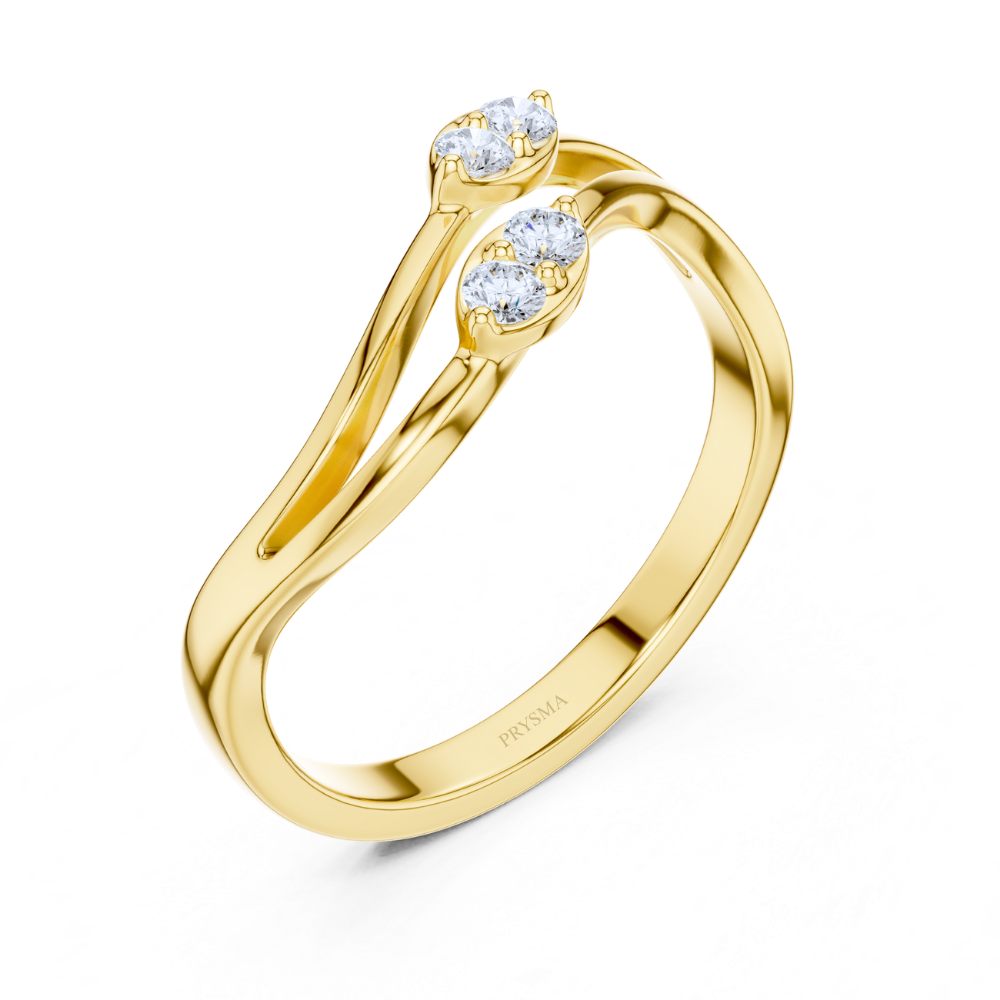 Twin Glimmer Bypass Ring