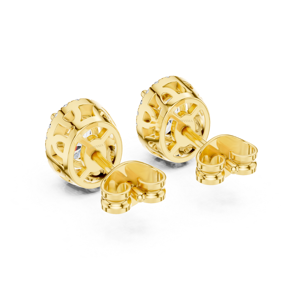 Oval Halo Stud Earrings