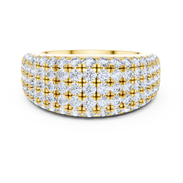 Five-Row Pave Diamond Dome Ring