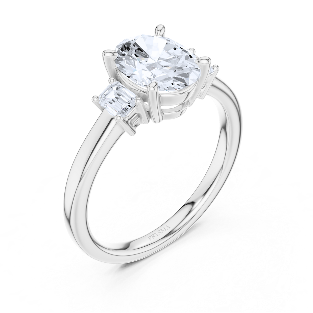 Oval Elegance Three-Stone Ring