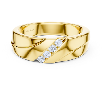 Solara Diagonal Diamond Channel Ring