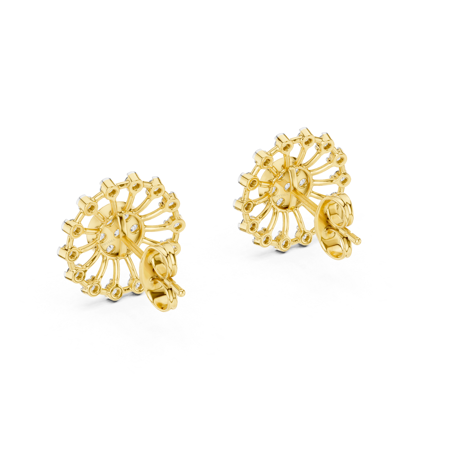 Radiant Sunburst Diamond Stud Earrings