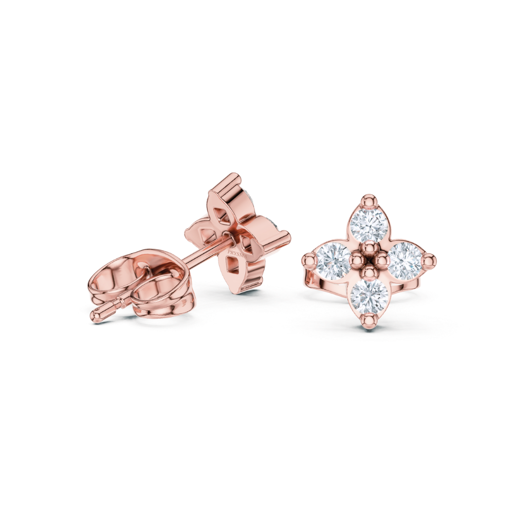 Petal Bloom Diamond Stud Earrings