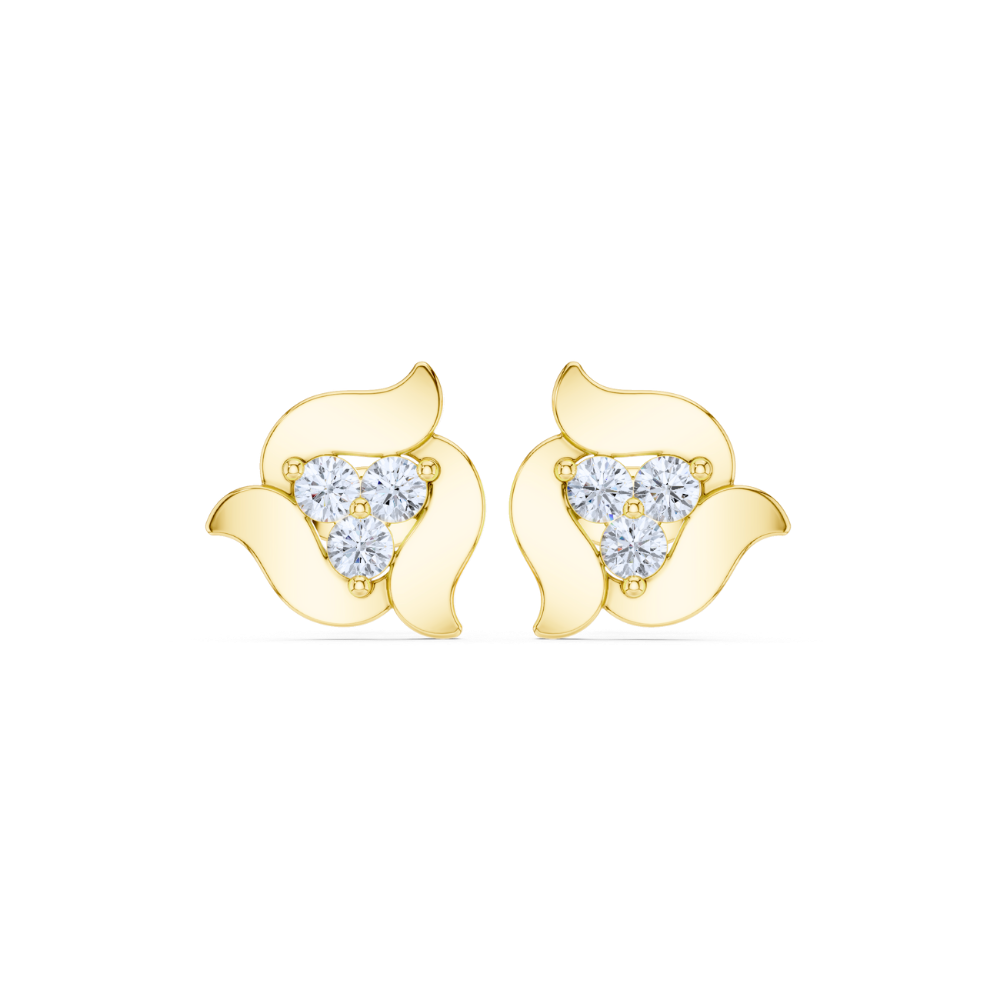 Petal Flame Trio Diamond Studs