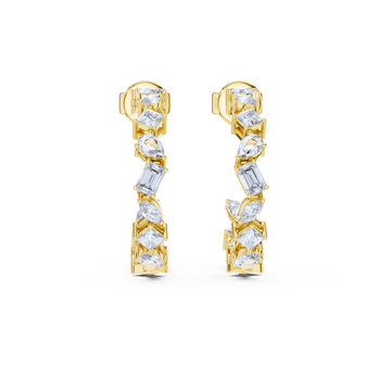 Radiant Cascade Diamond Hoop Earrings
