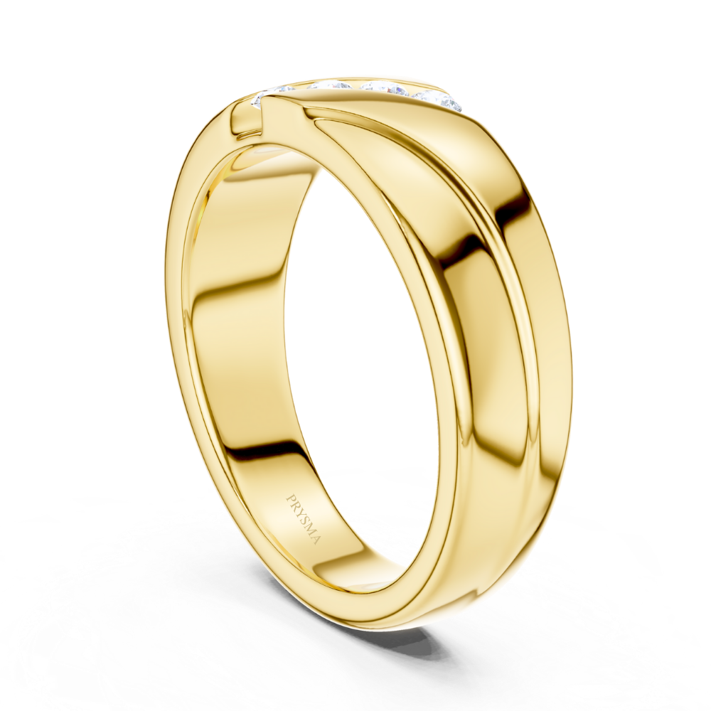 Solara Diagonal Diamond Channel Ring
