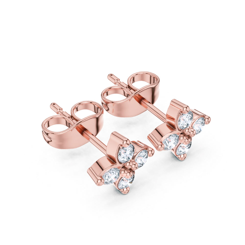 Petal Bloom Diamond Stud Earrings