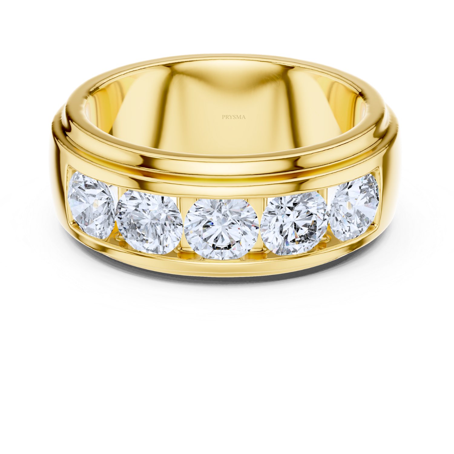 Bold Channel-Set Round Diamond Band