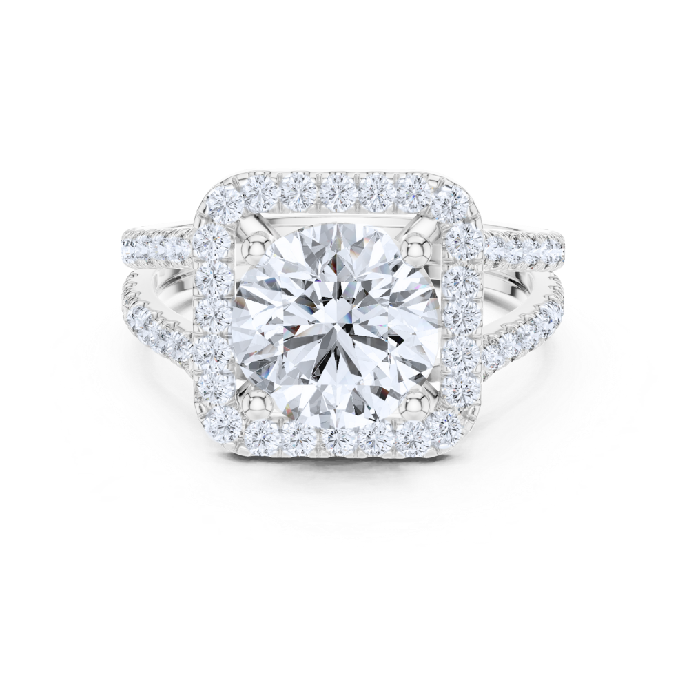 Crown Aura Split Shank Halo Ring