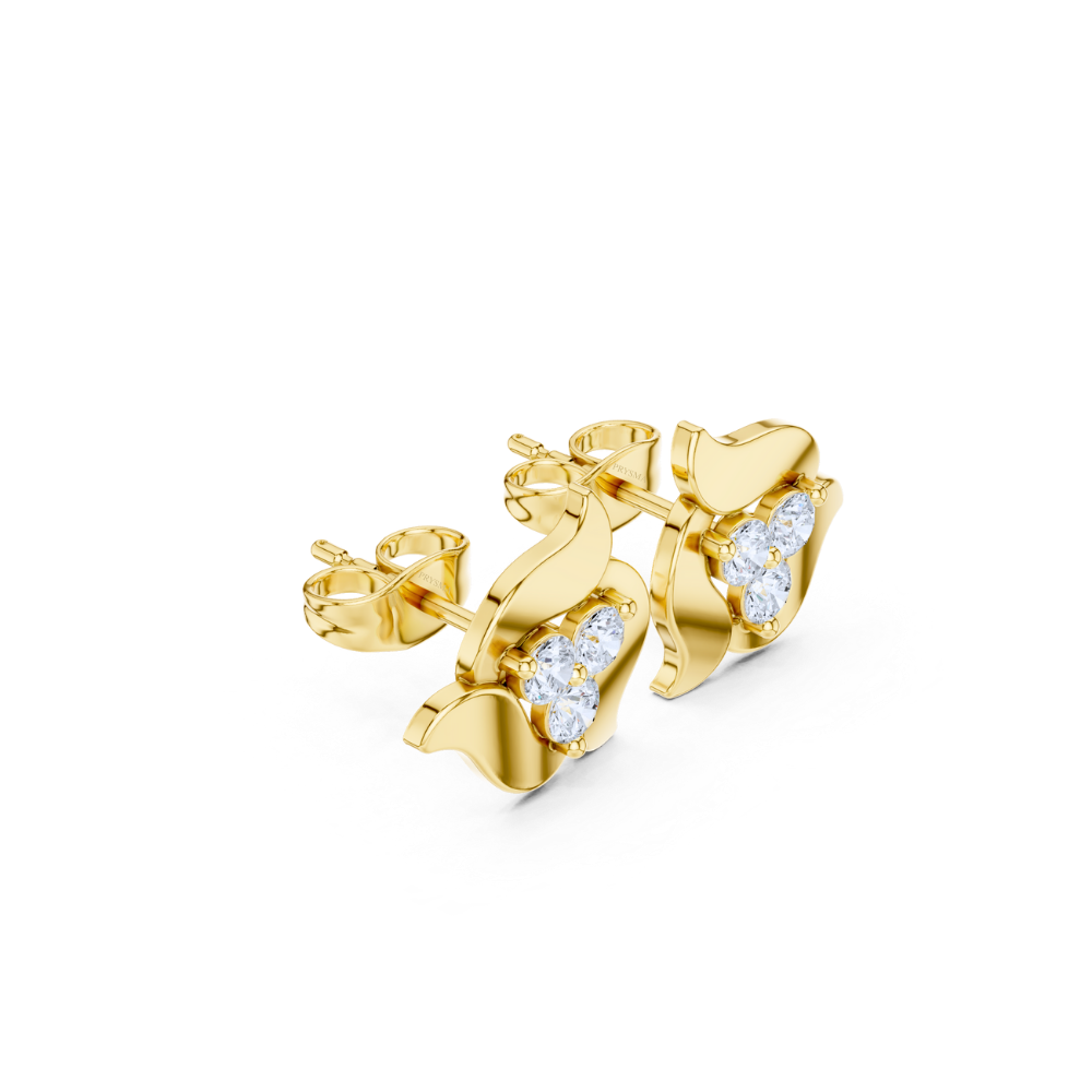 Petal Flame Trio Diamond Studs