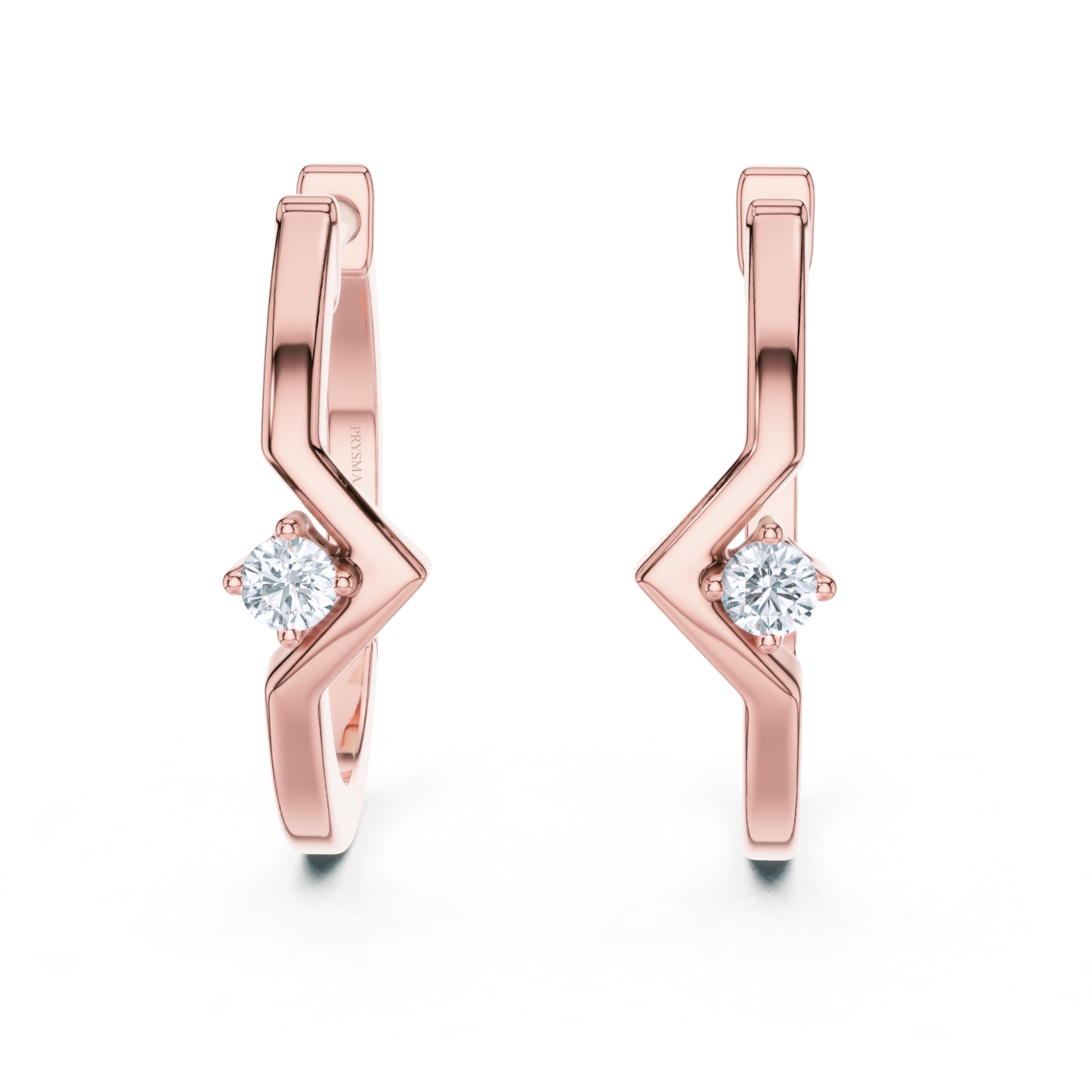 Zigzag Radiance Diamond Hoop Earrings