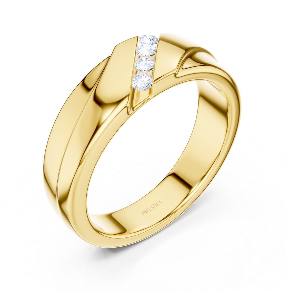Solara Diagonal Diamond Channel Ring