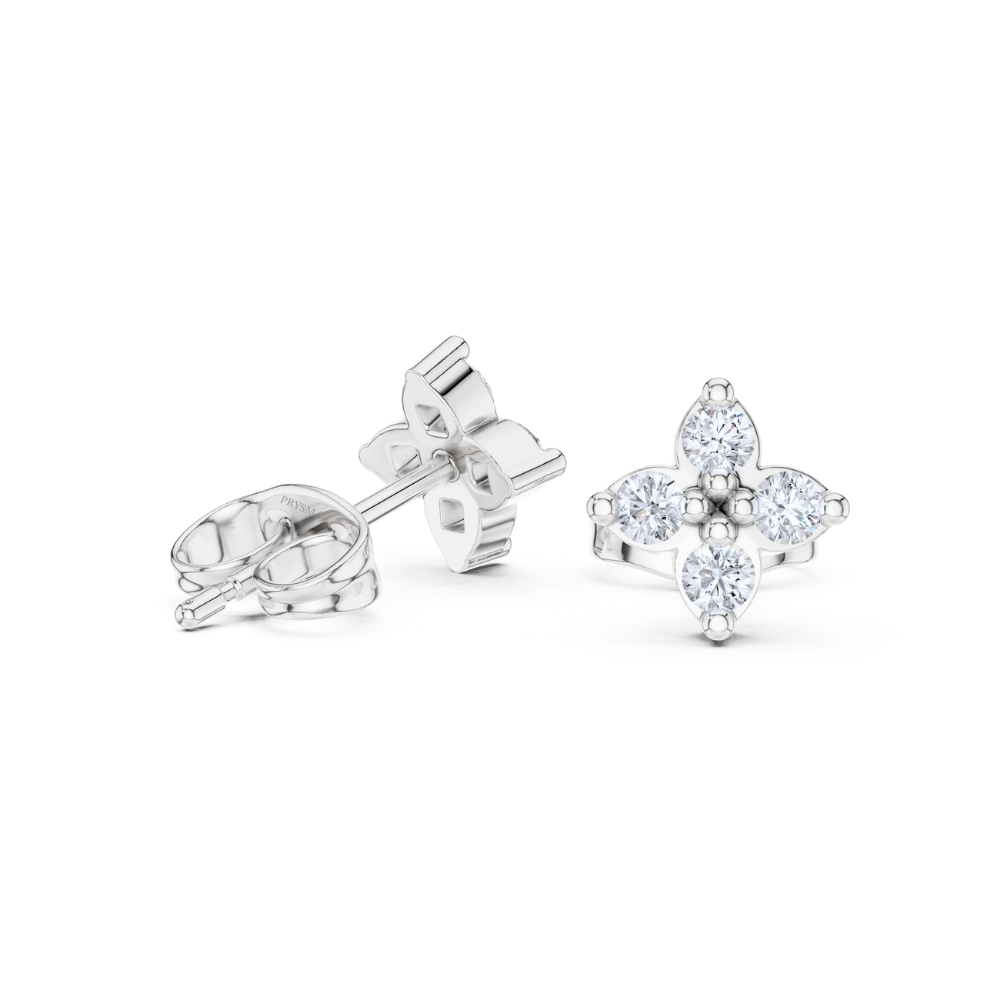 Petal Bloom Diamond Stud Earrings