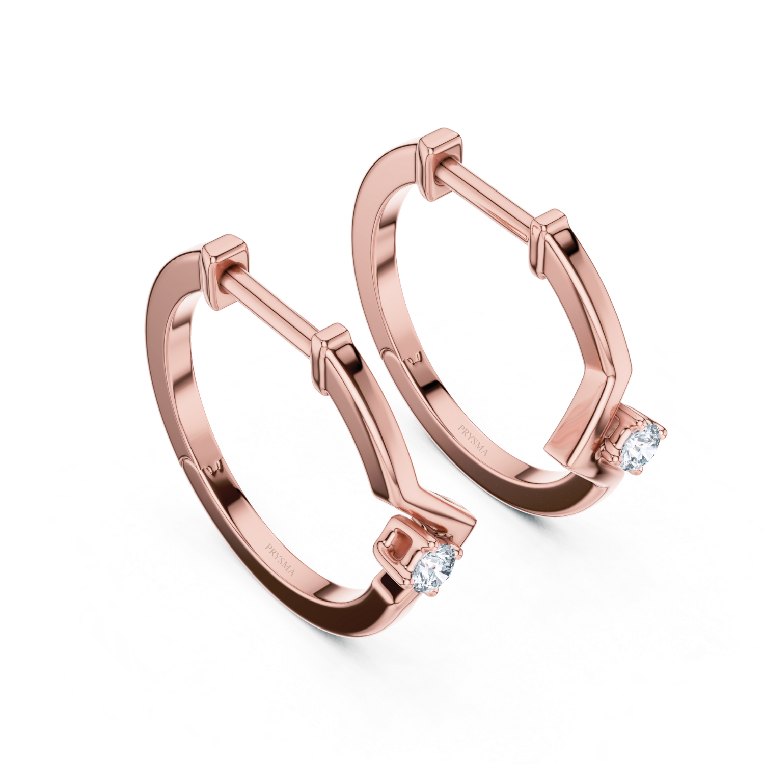 Zigzag Radiance Diamond Hoop Earrings