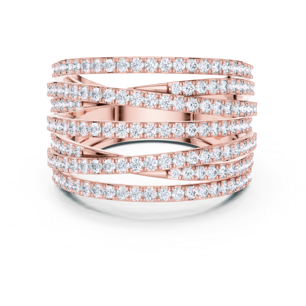 Golden Cascade Diamond Ring