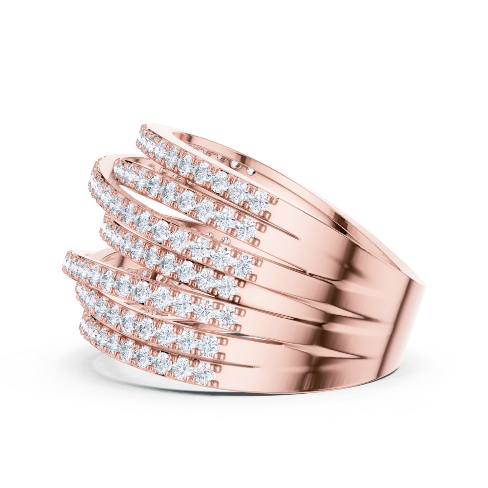 Golden Cascade Diamond Ring
