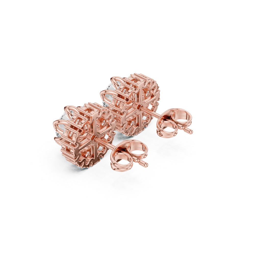 Radiant Crown Round Diamond Studs