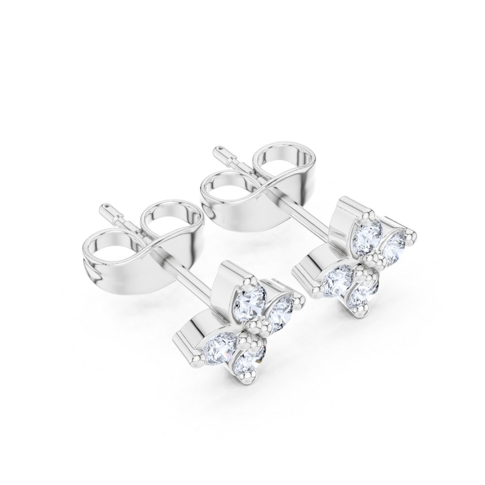 Petal Bloom Diamond Stud Earrings