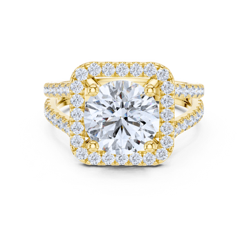 Crown Aura Split Shank Halo Ring